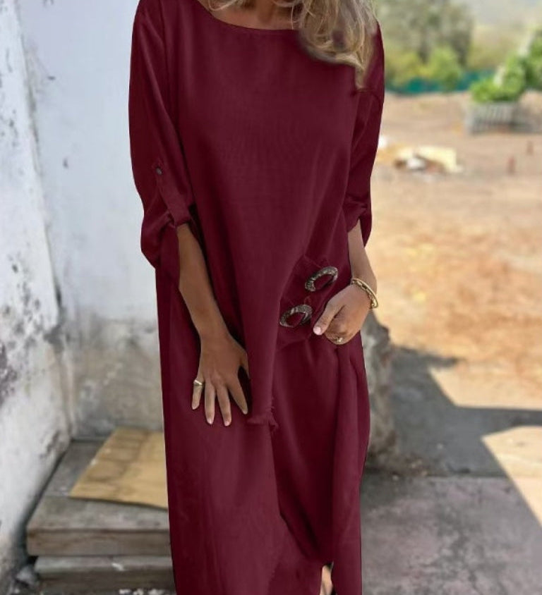 Raw Hem Asymmetrical Tunic Set
