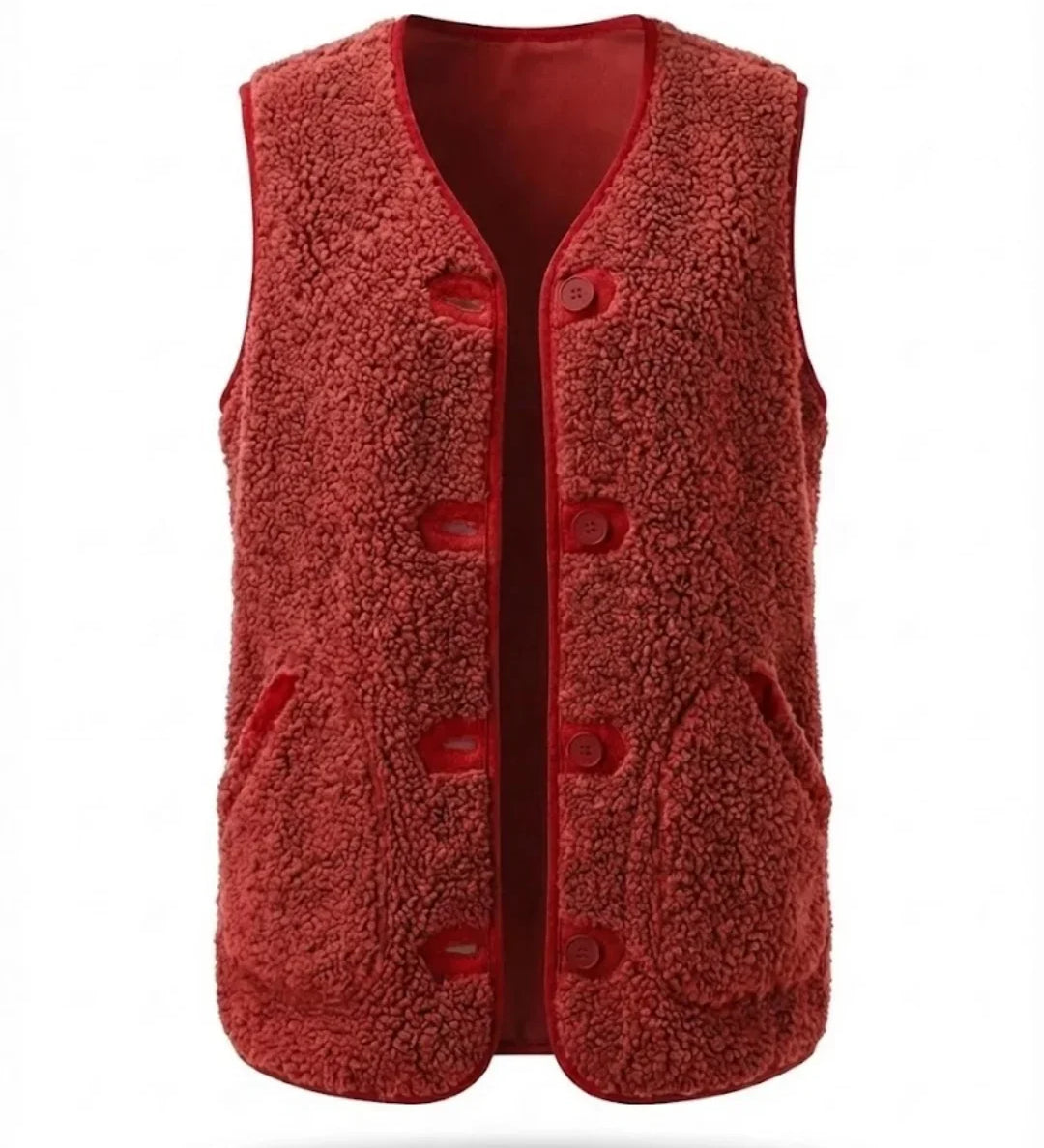 Ella™ | Teddy sherpa fleece button-front jacket
