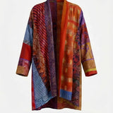 Eden™ | Patchwork Print Open-Front Oversized Kimono Fit Cardigan