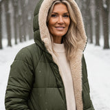 Helena™ | Hooded sherpa-lined puffer coat