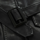 Chic Long Leather Motorcycle Jacket