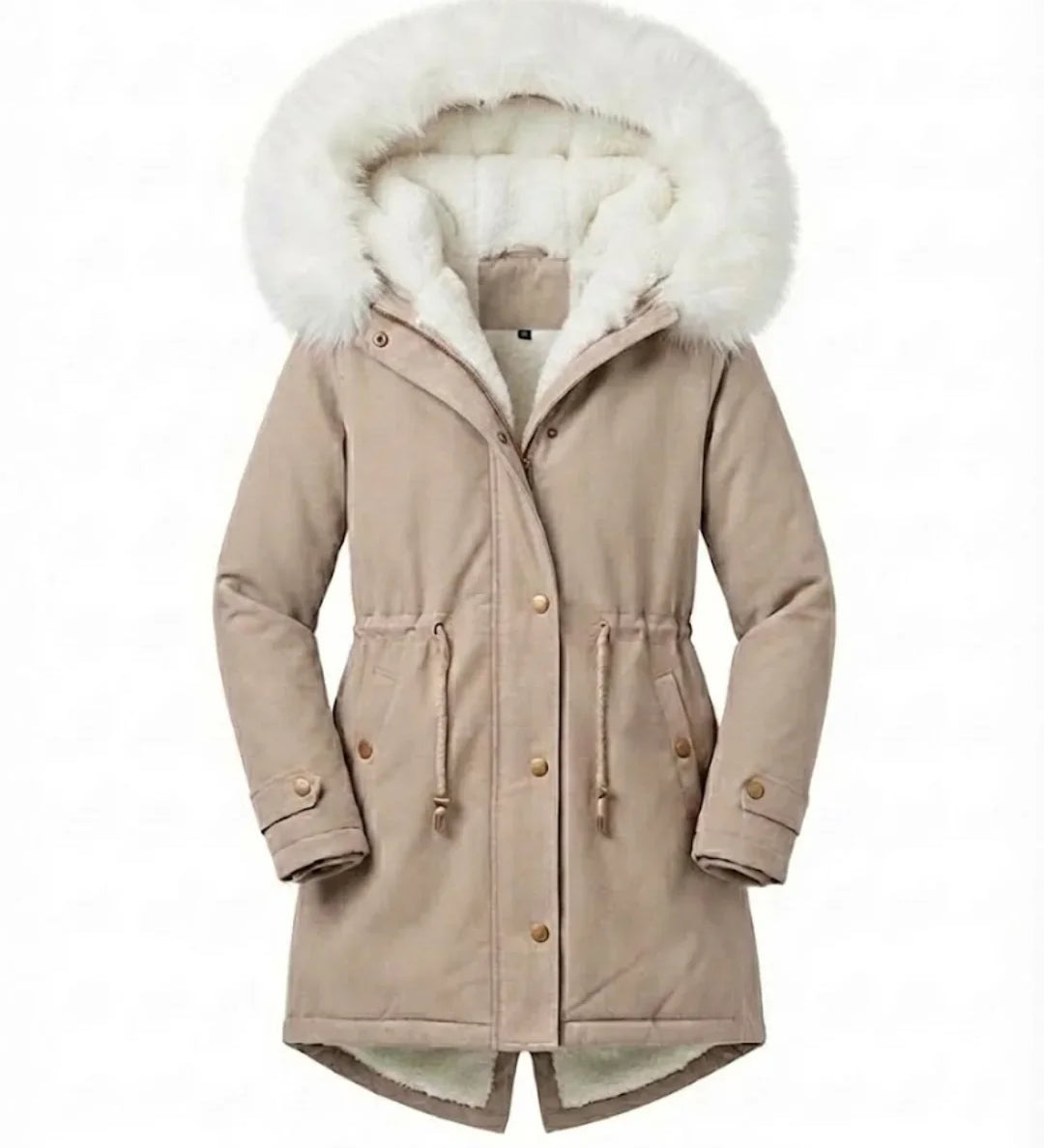 Ceridwen™ | Faux-fur hooded drawstring parka coat