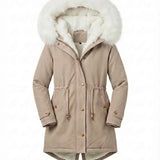 Ceridwen™ | Faux-fur hooded drawstring parka coat