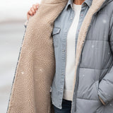 Helena™ | Hooded sherpa-lined puffer coat