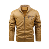 Vintage-Inspired Leather Jacket with Cozy Wool Lining