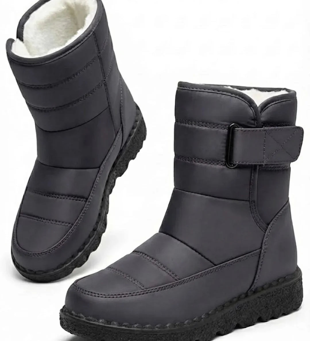 Oksana™ | Quilted hook-and-loop plush-lined snow boots