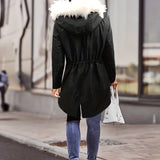 Tiara™ | Plush-Hood Drawstring-Waist Parka Coat