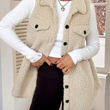 Ava™ | Sherpa Button-Front Longline Blazer