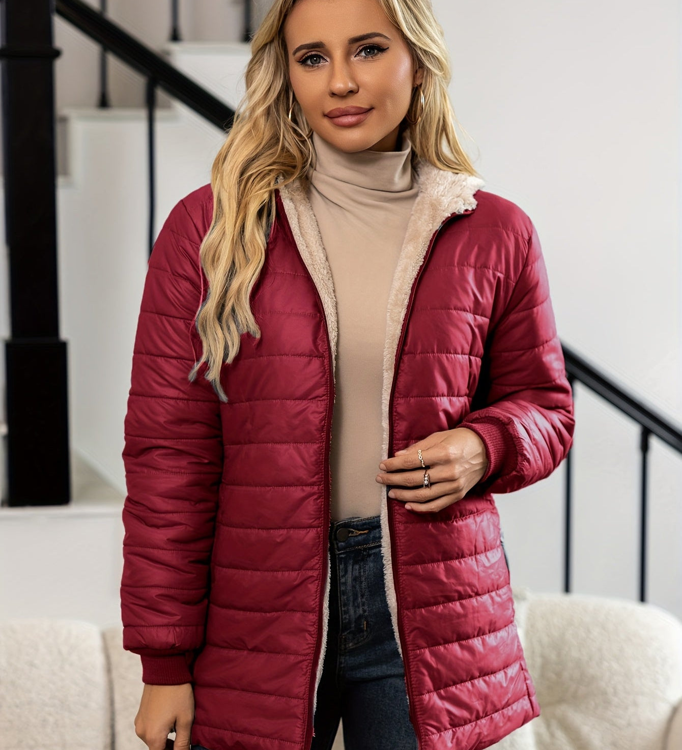 Sophia™ | Sherpa-Lined Quilted Puffer Jacket
