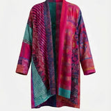 Eden™ | Patchwork Print Open-Front Oversized Kimono Fit Cardigan