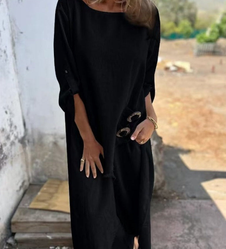 Raw Hem Asymmetrical Tunic Set