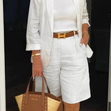 Linen Smart-Casual Blazer & Bermuda Shorts Set