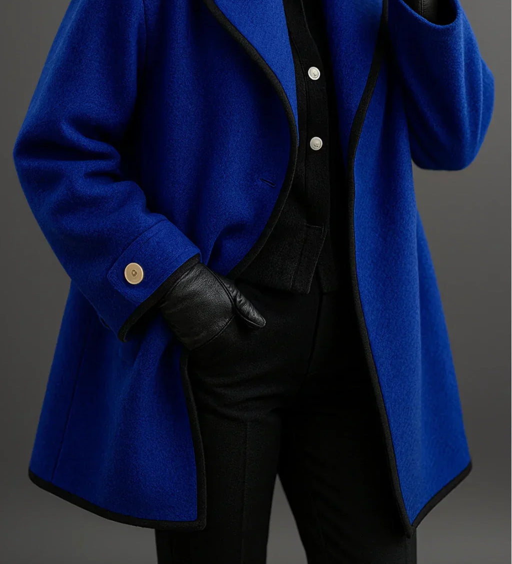 Synthia™ | Long Coat with Shawl Collar
