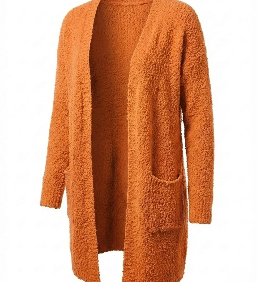 Imani™ | Bouclé Knit Open-Front Mid-Length Cardigan