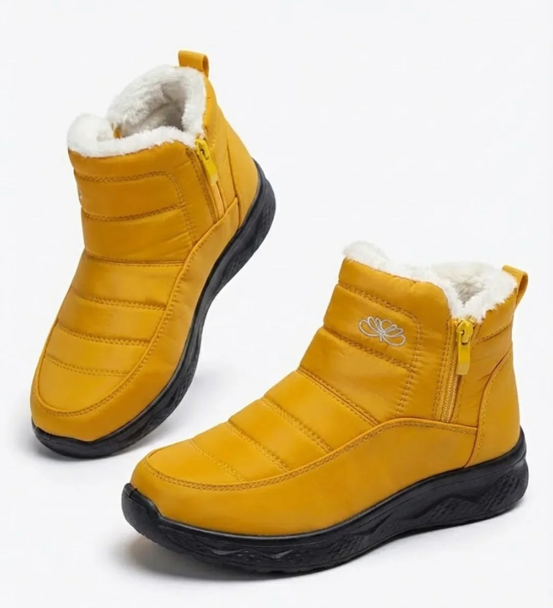 Odile™ | Quilted side-zip faux-fur winter ankle boots
