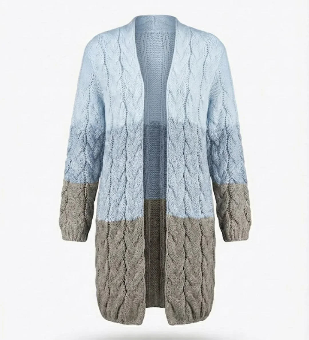 Kalila™ | Ombre Cable-Knit Long Cardigan