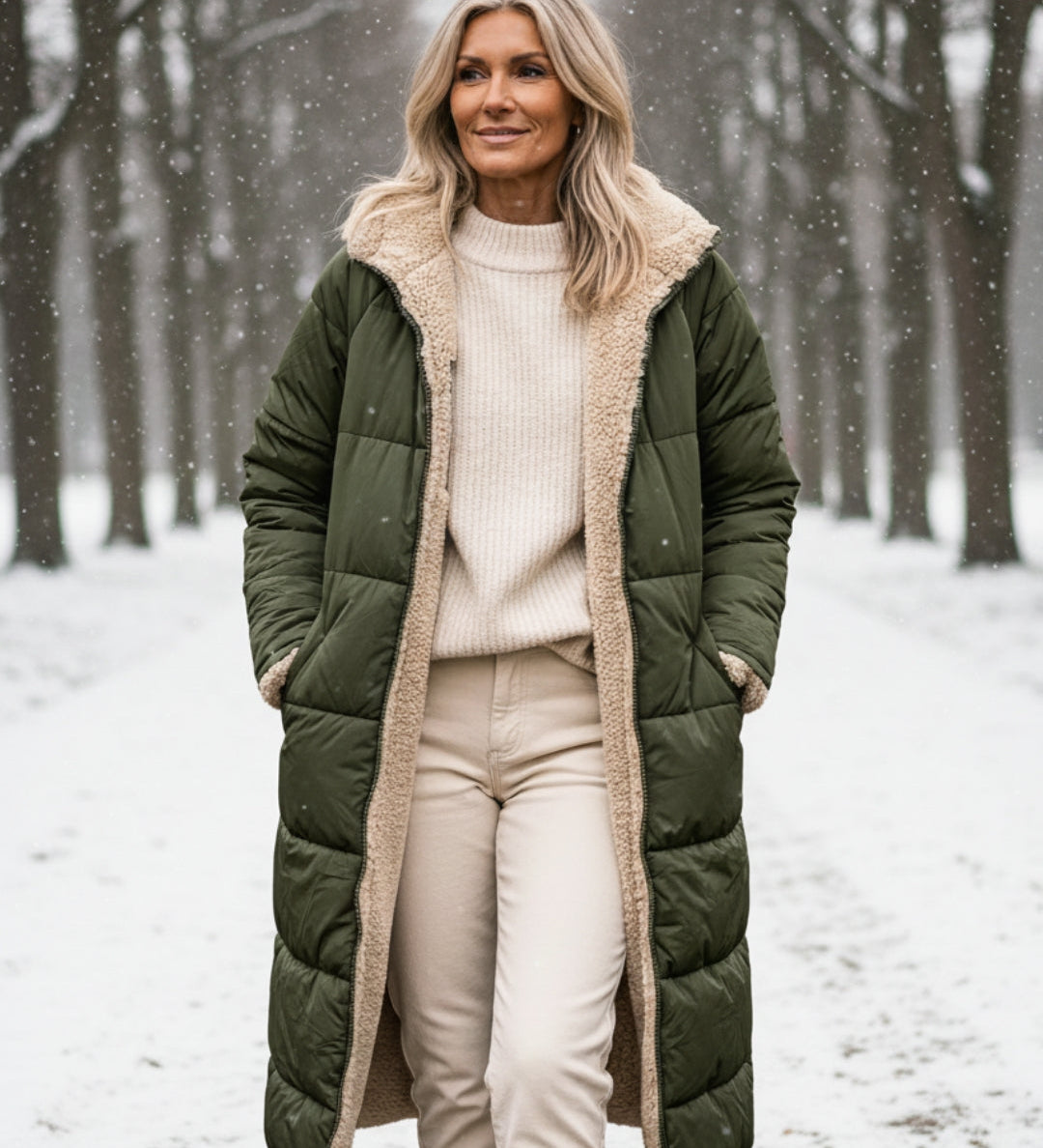 Helena™ | Hooded sherpa-lined puffer coat