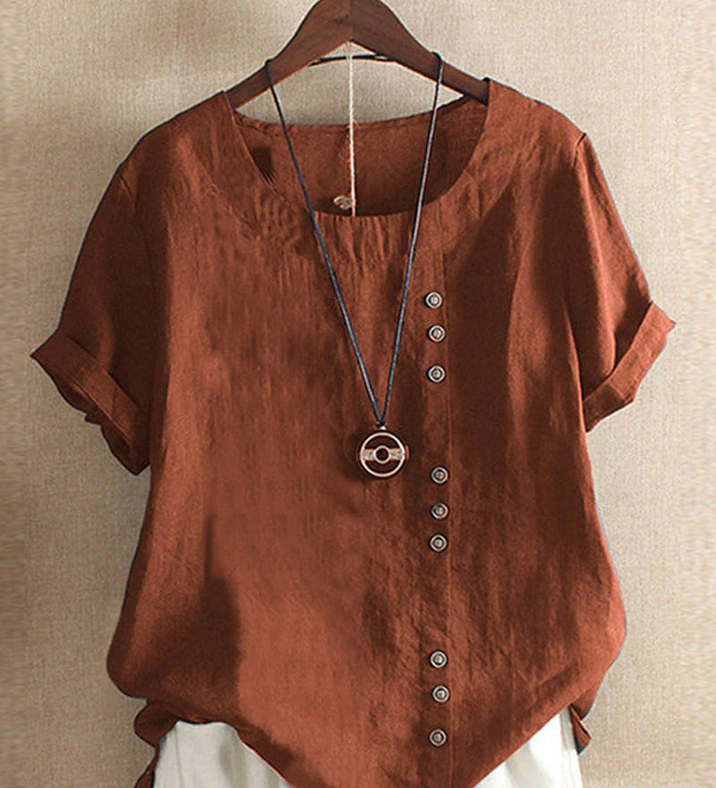 Asymmetrical Button Tunic Top