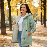 Rima™ | Zip-Front Drawstring Hooded Teddy Coat