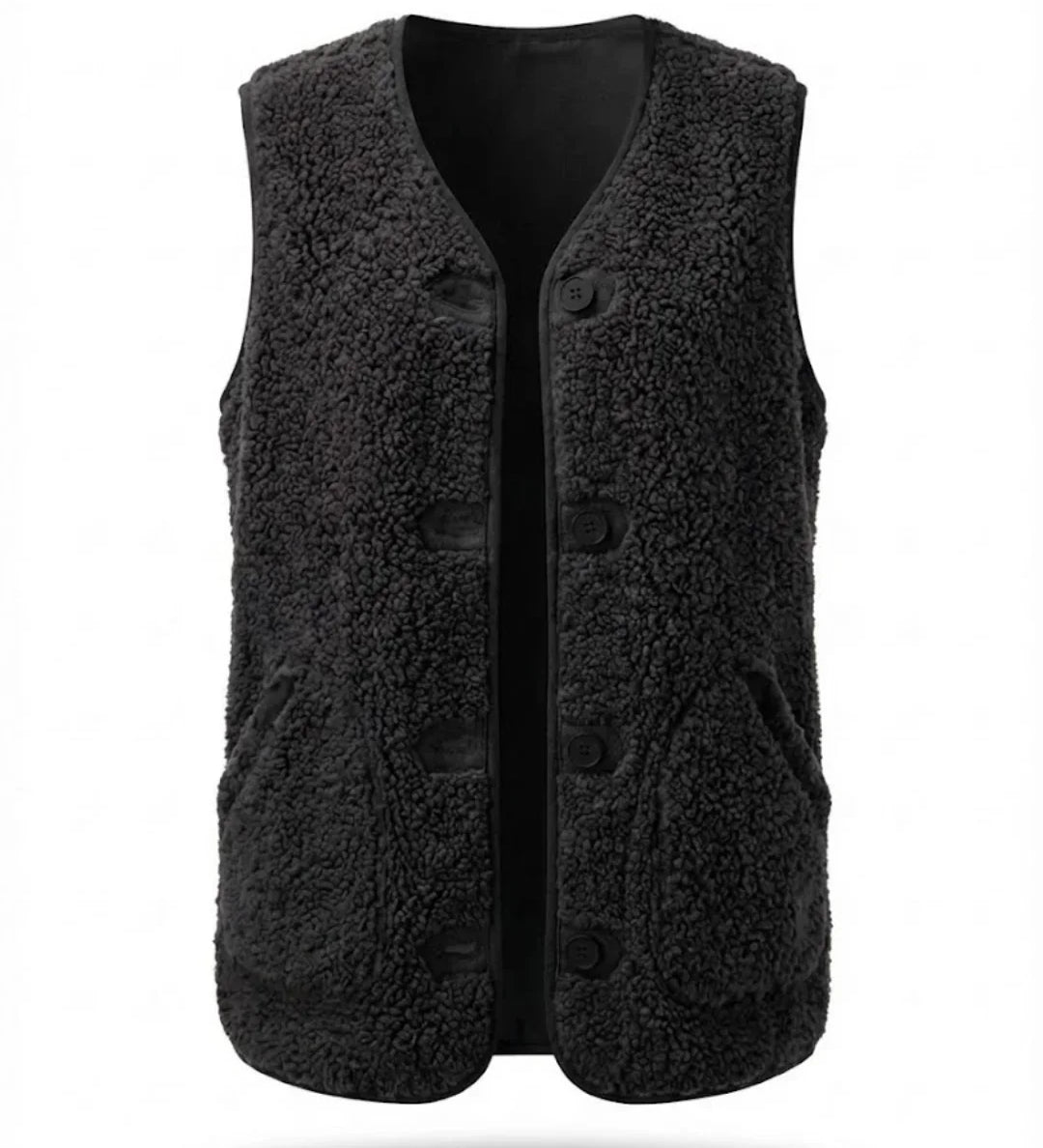 Ella™ | Teddy sherpa fleece button-front jacket