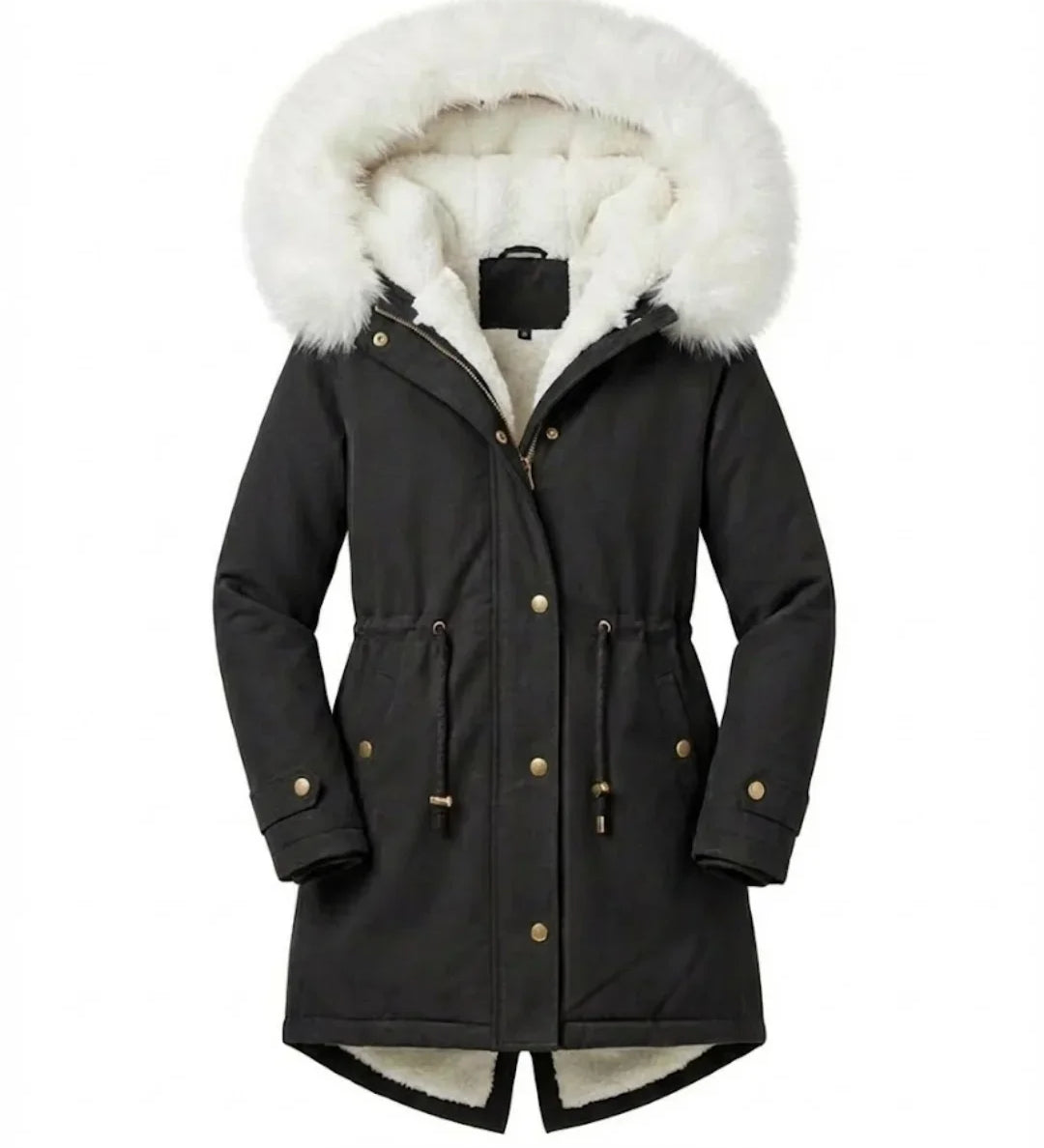 Ceridwen™ | Faux-fur hooded drawstring parka coat
