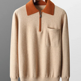 Cashmere Zip-Closure Castelle Polo
