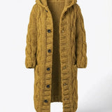 Fancytech™ | Chunky Cable-Knit Hooded Long Coat