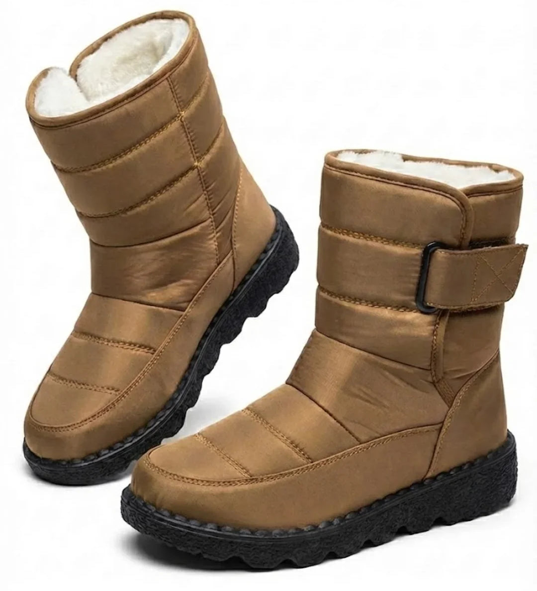Marcelle™ | Quilted Fleece-Lined Strap Winter Boots