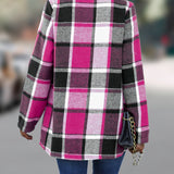 Yousra™ | Plaid Open-Front Waterfall Cardigan