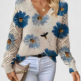 Tristana™ | Elegant Floral Cotton Sweater