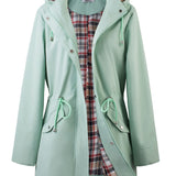 Veronica™ | Plaid Lined Drawstring Waist Hooded Parka Jacket
