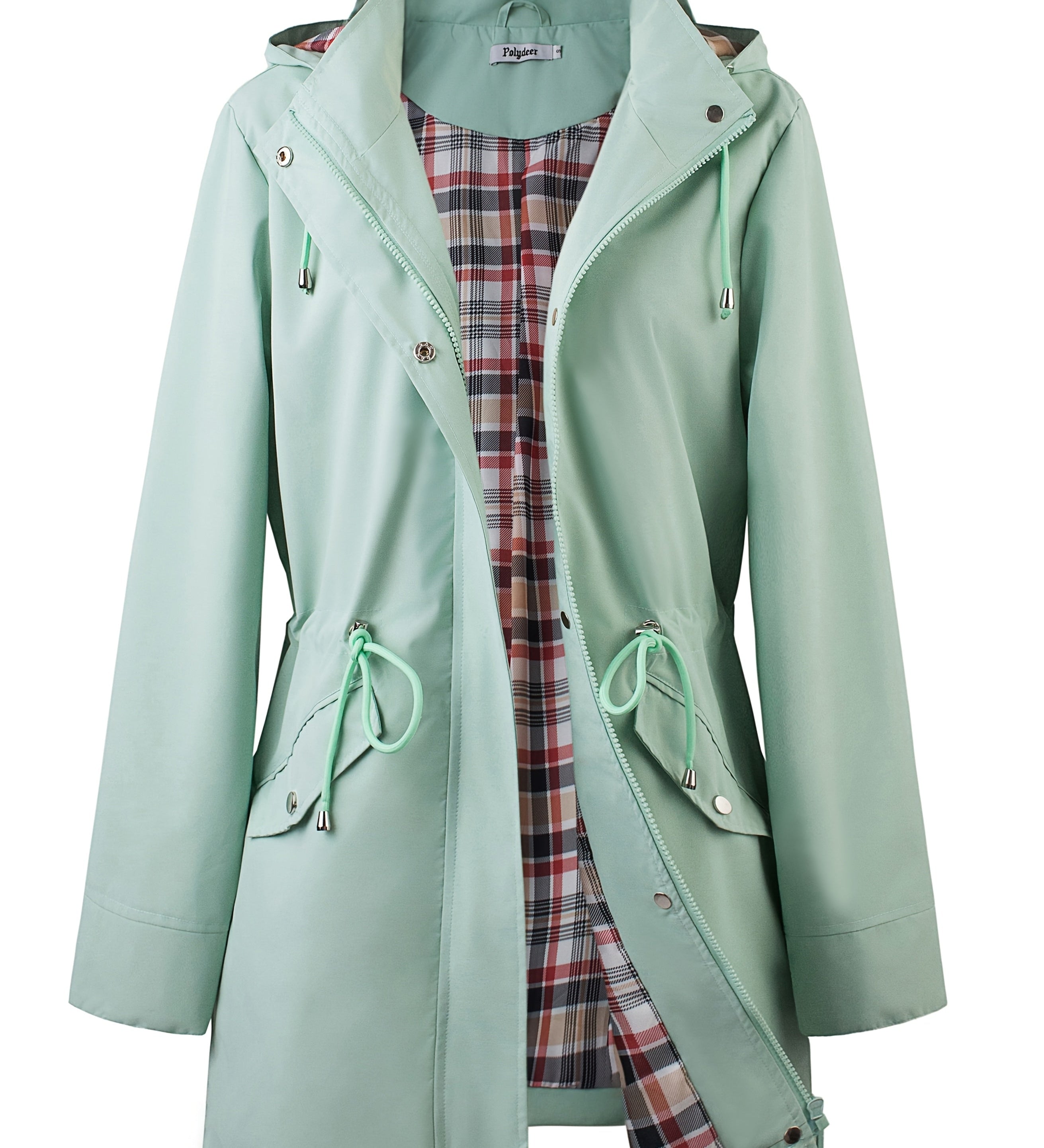 kouky™ | Waterproof Plaid-Lined Drawstring-Waist Parka Coat