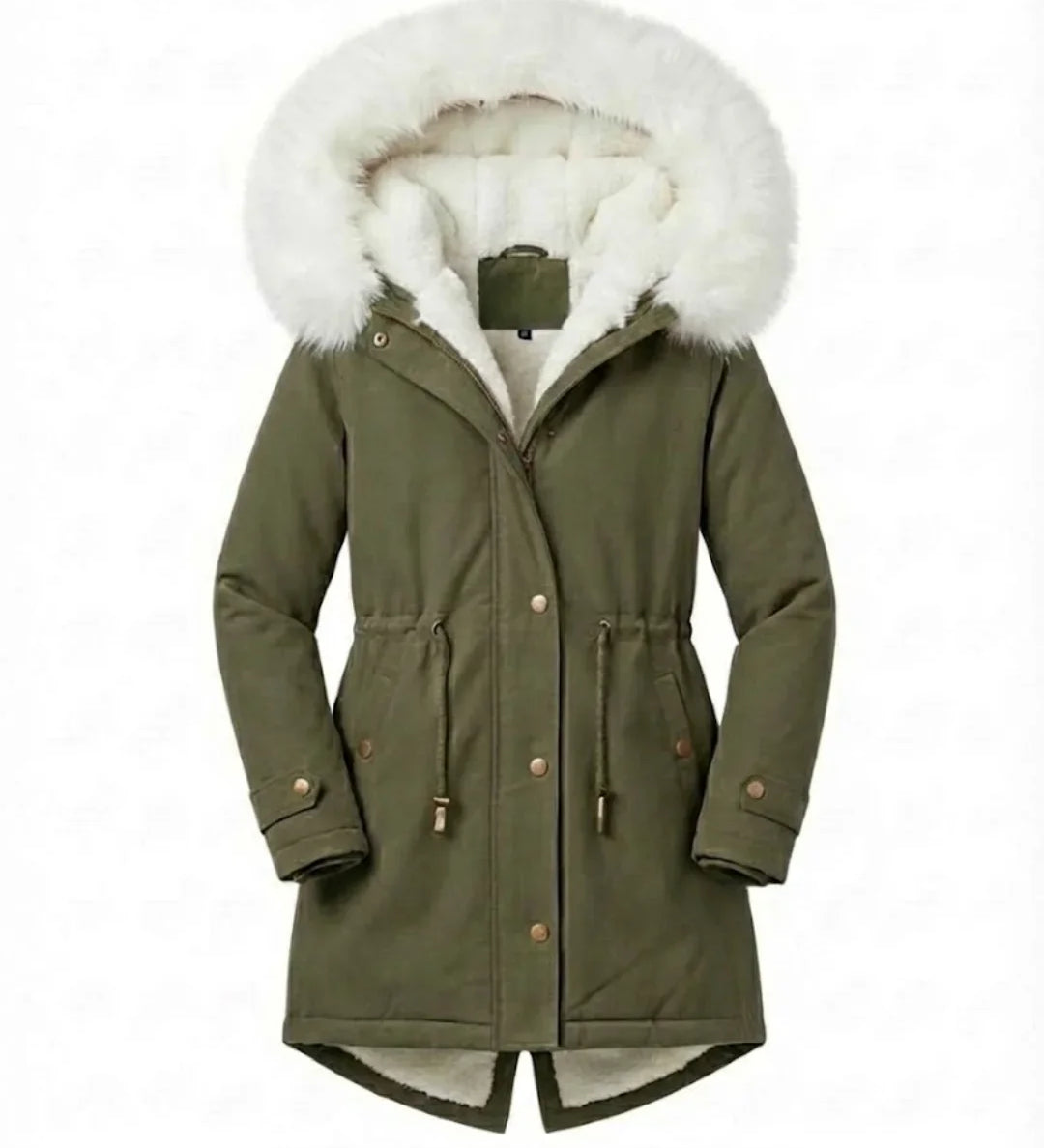 Ceridwen™ | Faux-fur hooded drawstring parka coat