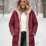 Helena™ | Hooded sherpa-lined puffer coat