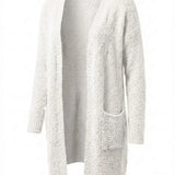 Imani™ | Bouclé Knit Open-Front Mid-Length Cardigan