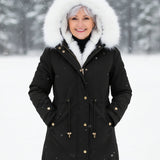 Ceridwen™ | Faux-fur hooded drawstring parka coat