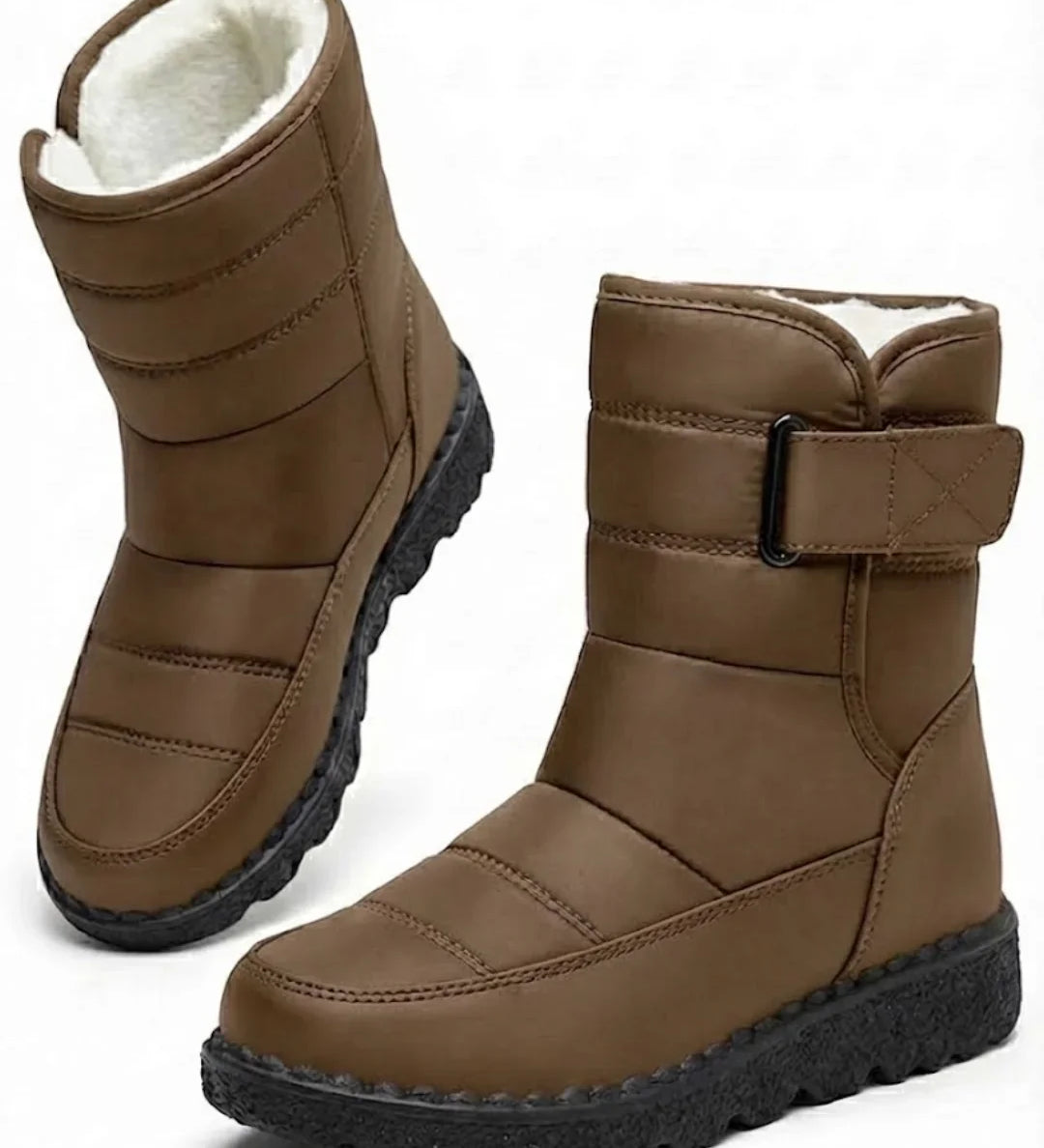 Oksana™ | Quilted hook-and-loop plush-lined snow boots
