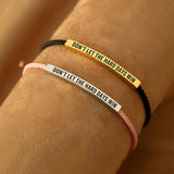Engraved Inspirational Quote Adjustable Cord Bracelet