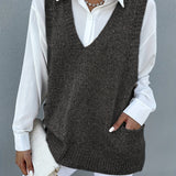 Melissa™ | Double-Fleece V-Neck sweater vest