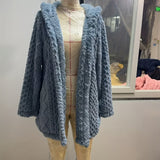 Alba™ | Cable-Knit Plush Hooded Cardigan