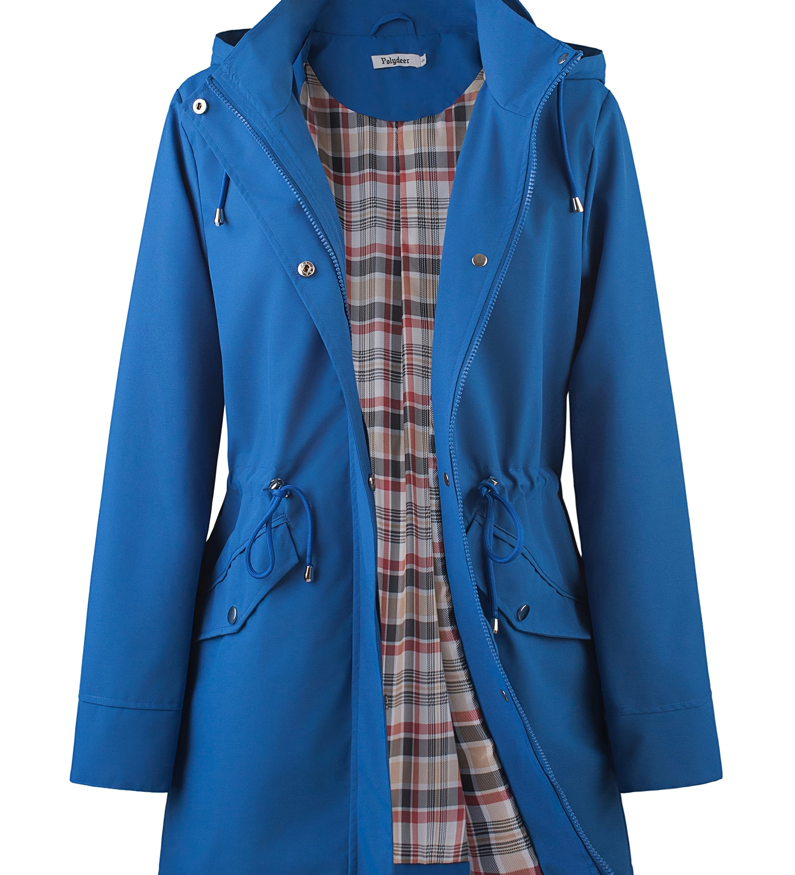 kouky™ | Waterproof Plaid-Lined Drawstring-Waist Parka Coat