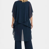 Elegant Chiffon Layered Pant Set