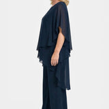 Elegant Chiffon Layered Pant Set