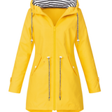 Rebecca™ | Striped-Lined Drawstring-Waist Hooded Parka Coat