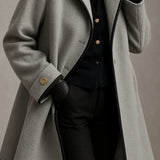 Synthia™ | Long Coat with Shawl Collar