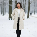 Calista™ | Quilted Zip-Front Hooded Longline Puffer Coat Plus-Size