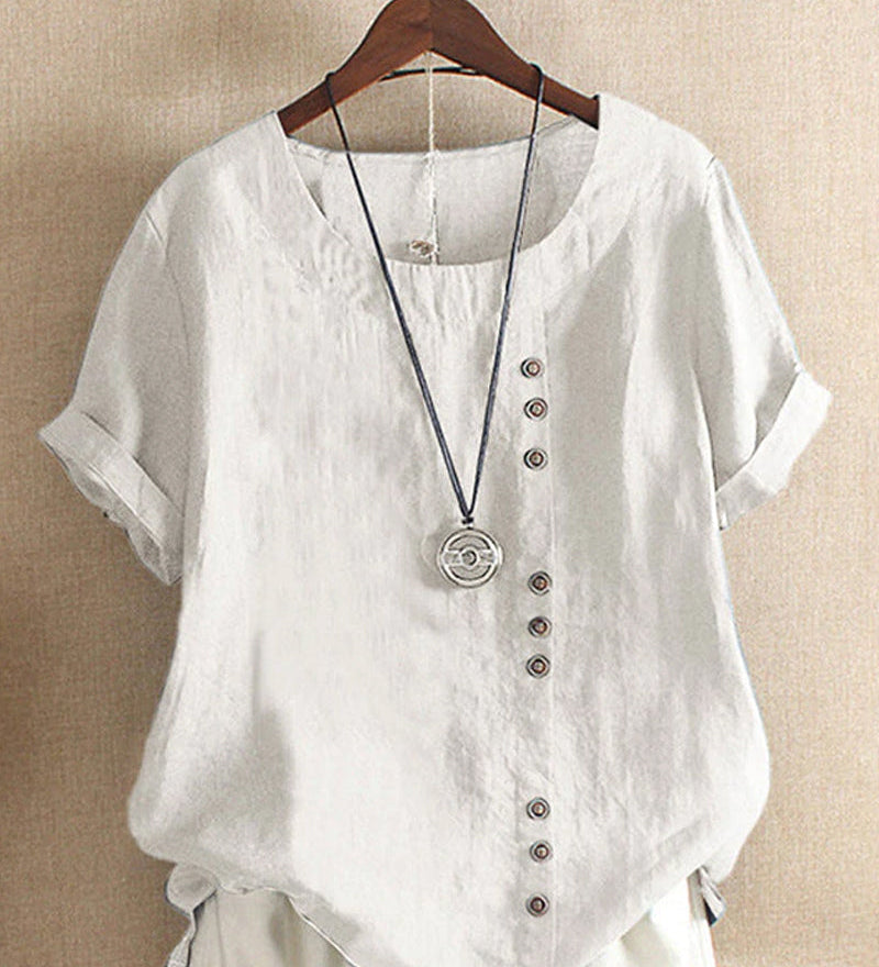 Asymmetrical Button Tunic Top