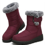 Laura™ | Faux-fur trim buckle winter boots