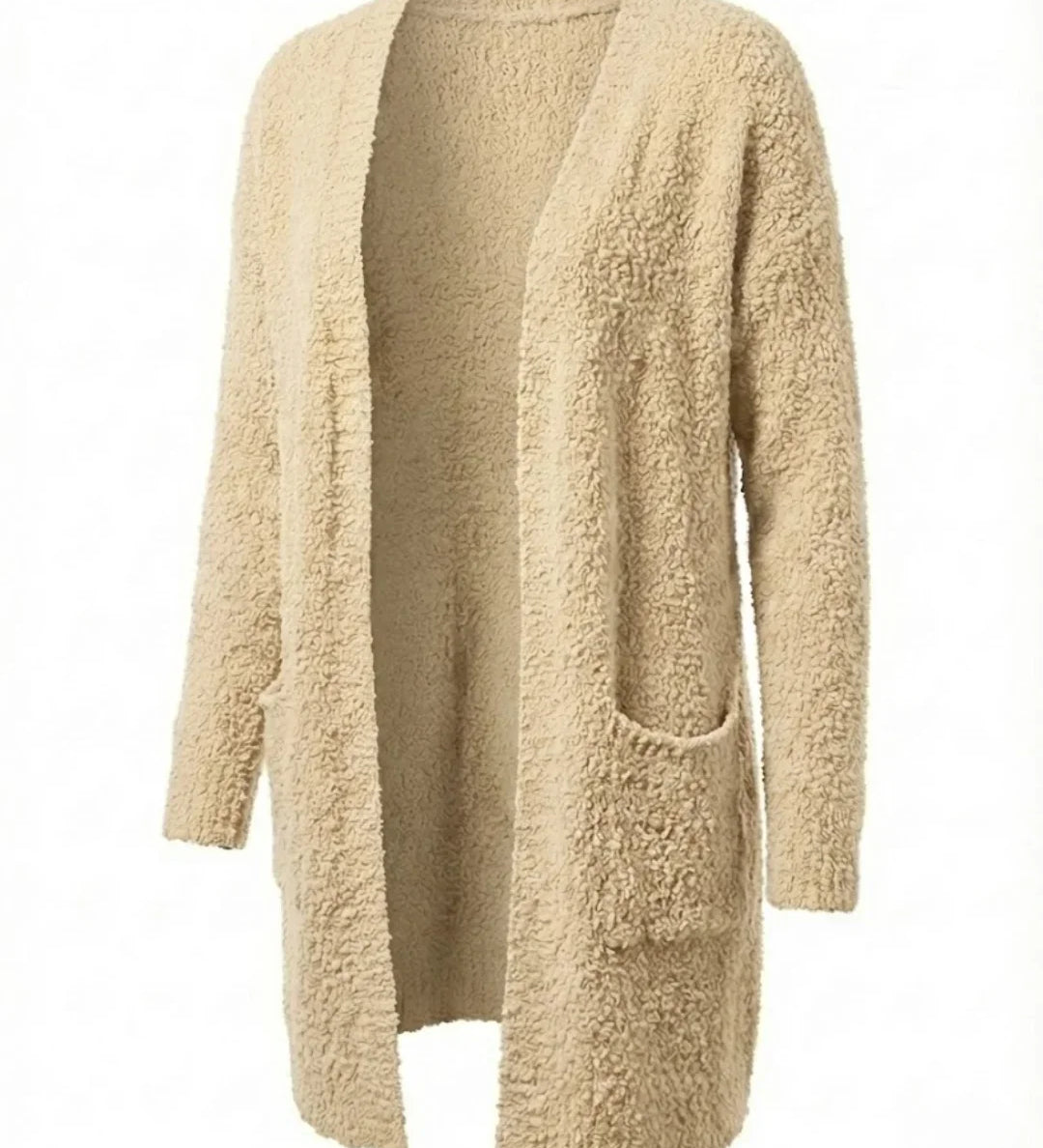 Imani™ | Bouclé Knit Open-Front Mid-Length Cardigan