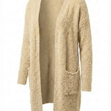 Imani™ | Bouclé Knit Open-Front Mid-Length Cardigan